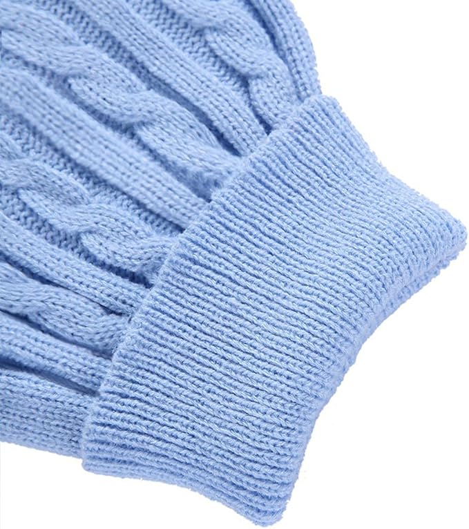 Small Dog Sweaters Knitted Pet Cat Warm Dog Sweatshirt Winter Clothes Kitten Puppy Sweater (X-Small,Light Blue)