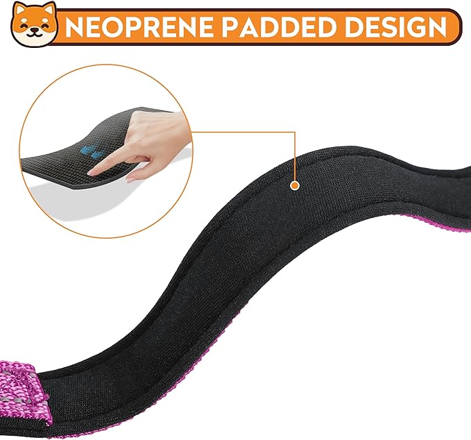 Reflective Dog Collar, Adjustable Soft Neoprene Padded Nylon Pet Collars with Buckle for Extra Large Dogs, Rose Red,XL