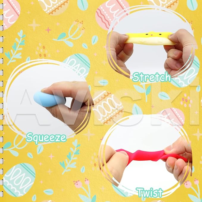 100PCS Easter Mochi Squishy Toys, Mini Kawaii Squishies Soft Fidget Toys Stress Squeeze Toys Party Bags Filler, Small Stocking Stuffers for Classroom Prizes Boys Girls Birthday Exchange Gifts