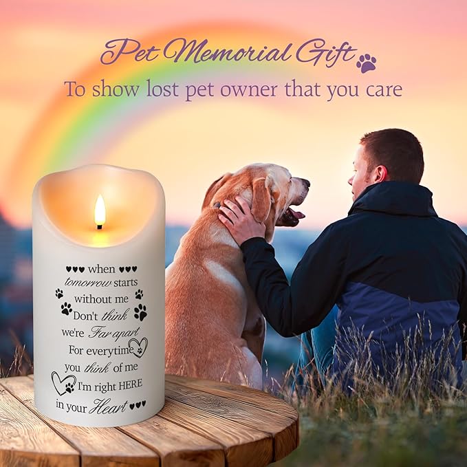 Dog Memorial Gifts for Loss of Dog Sympathy Gift, Sympathy Candle for Cat, Condolence Present for Pet Lovers, Friends to Remember Doggie, Marking Bereavement and Grief(4" x 7")
