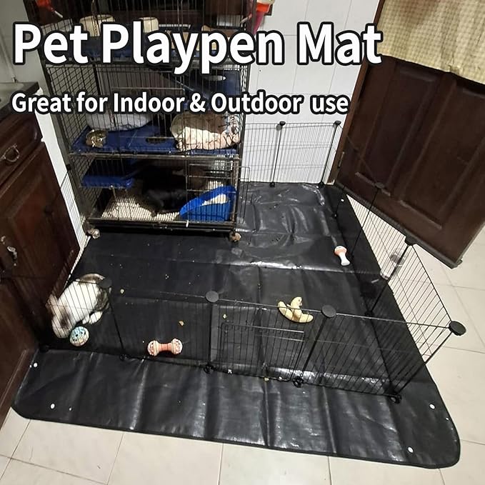 Reusable Playpen Liner for Small Animal Cage Waterproof 59"x39" Large Washable Cage Liner Tarp Base Bottom Small Animal Bedding for Rabbit, Guinea Pig, Chick, Duckling