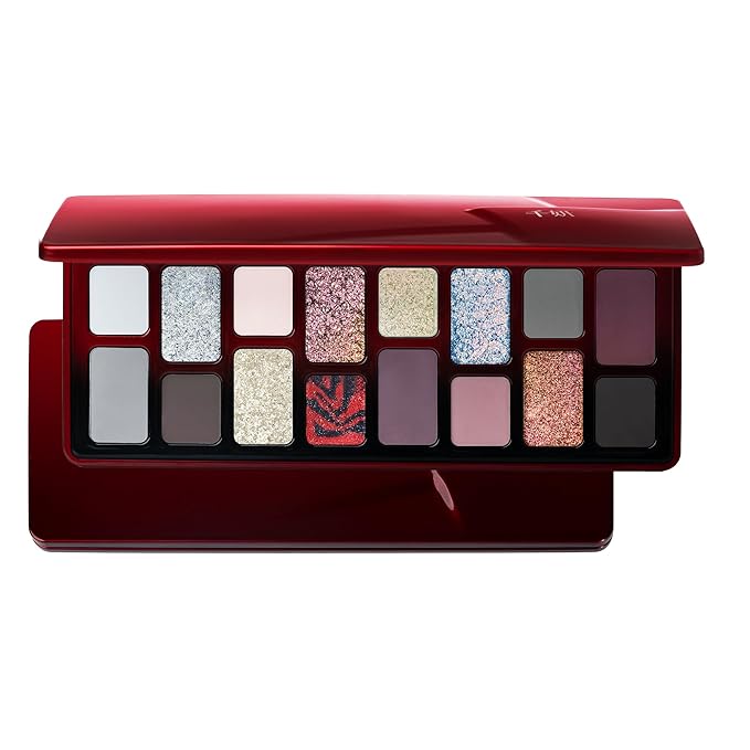 16 Color Gothic Eyeshadow Palette, Duo Chrome Pressed Powder with Ultra-Pigmented Formula, Long-Lasting Dark Makeup Kit - 09 Floating Life