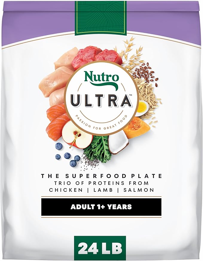 Nutro Ultra Adult Dry Dog Food with a Trio of Proteins from Chicken, Lamb and Salmon, 24 lb Bag