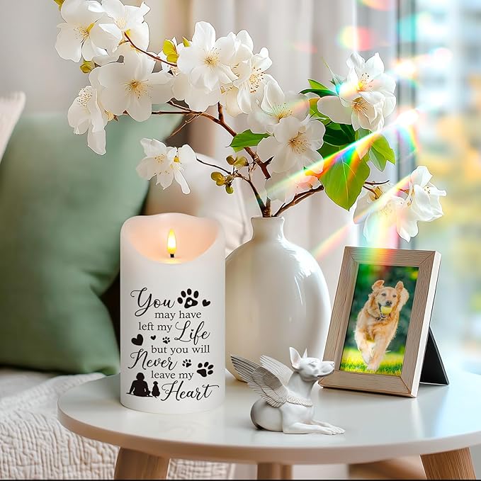 Pet Memorial Gifts for Dogs Cats Loss of Dog Sympathy Gift, Sympathy Candle for Doggie, Condolence Present for Pet Lovers, Friends to Remember Doggie, Marking Bereavement And Grief(4" x 7")