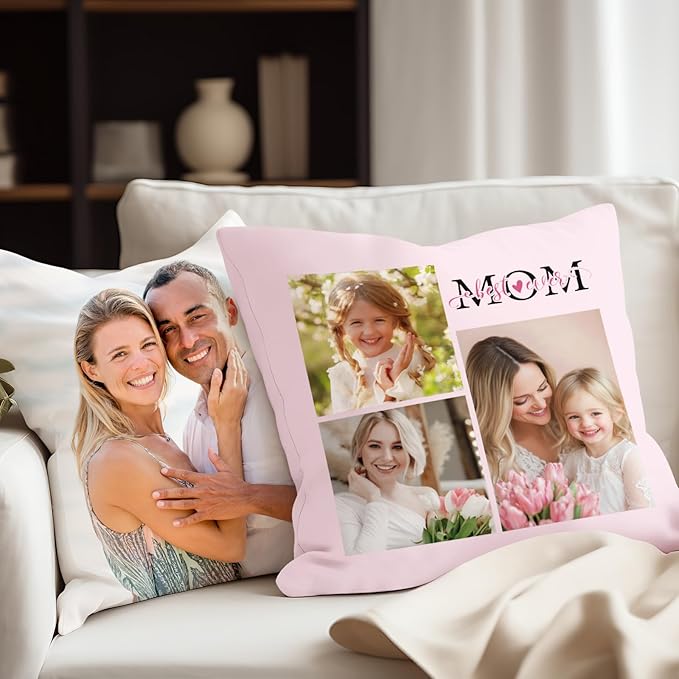 Custom Pillow with Picture & Text - Include Insert, Personalized Photo Pillow Double-Sided Printing | 5 Sizes & 10 Colors Optional, Customized Pillow Gifts for Best Friend