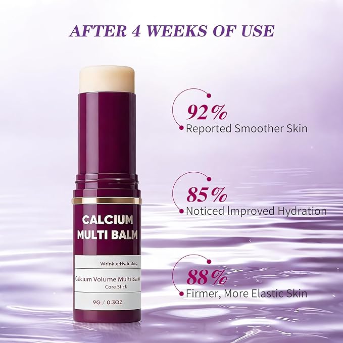 Calcium Volume Multi Balm for Wrinkles,Korean Collagen Firming & Hydrating Calcium Multi Balm Stick with Vitamin D & Shea Butter,Supports Skin Barrier for Eyes,Face & Neck (0.32 Fl Oz (Pack of 2))