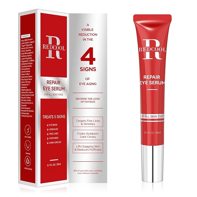 Caffeine Eye Serum for Dark Circles & Puffiness - Anti-Wrinkle, Firming & Smooths Fine Lines - Retinol Under Eye Serum Treatment - 0.7 Fl Oz
