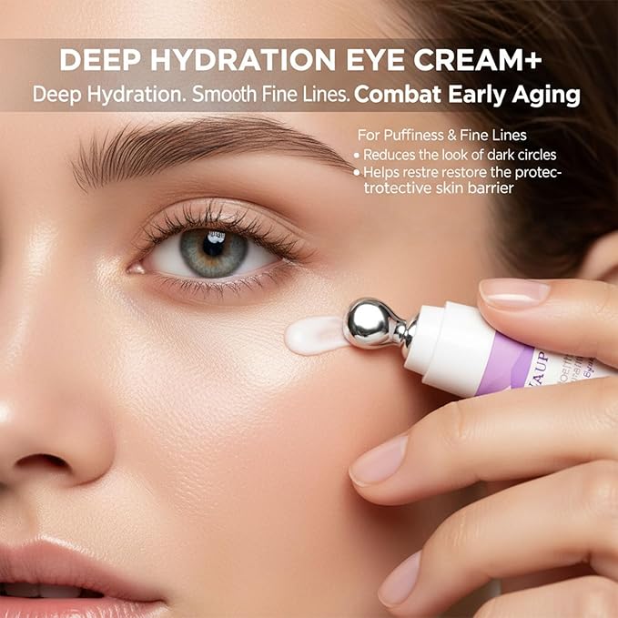 Eye Cream for Dark Circles & Puffiness – Revitalizing Formula with Retinol, Hyaluronic Acid, Caffeine, Peptides & Plant Extracts to Smooth Fine Lines