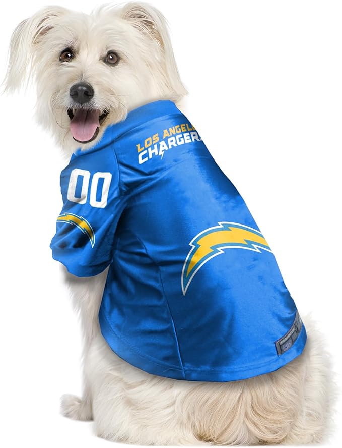 Littlearth NFL Los Angeles Chargers Premium Pet Jersey, Team Color, Small