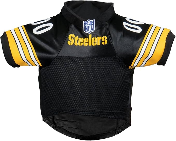 Littlearth NFL Pittsburgh Steelers Premium Pet Jersey, Team Color, Medium