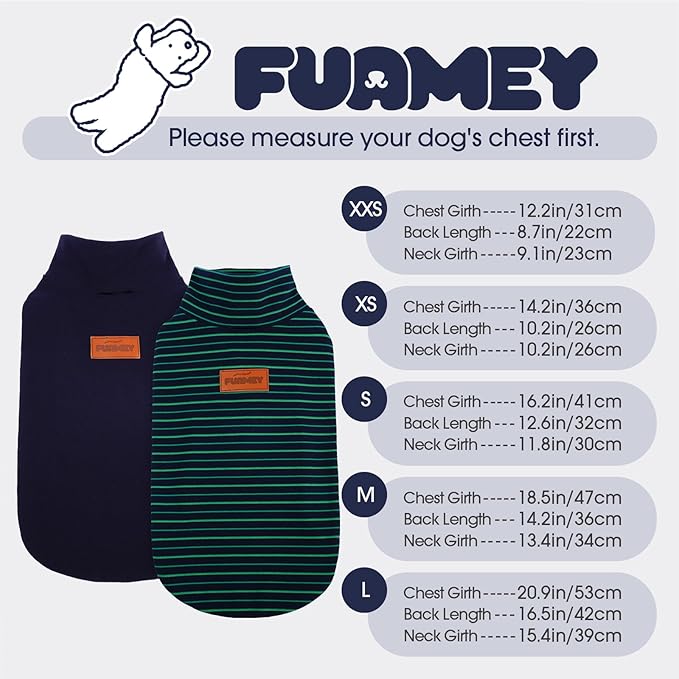 FUAMEY 2 Pack Dog Fleece Vest for Small Dogs,Maltese Chihuahua Stretchy Dog Sweatshirts Warm Dogs Pullover Winter Pet Sweaters with Leash Hole Puppy Turtleneck Sleeveless Green Stripes S