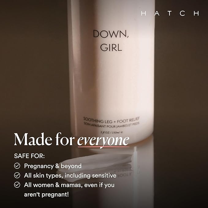 HATCH Maternity Skincare Bundle, Hydrating Nipple + Lip Rescue Balm (1 oz) & HATCH Down, Girl Cooling Leg + Foot Cream (5 oz), for Pregnancy & Beyond