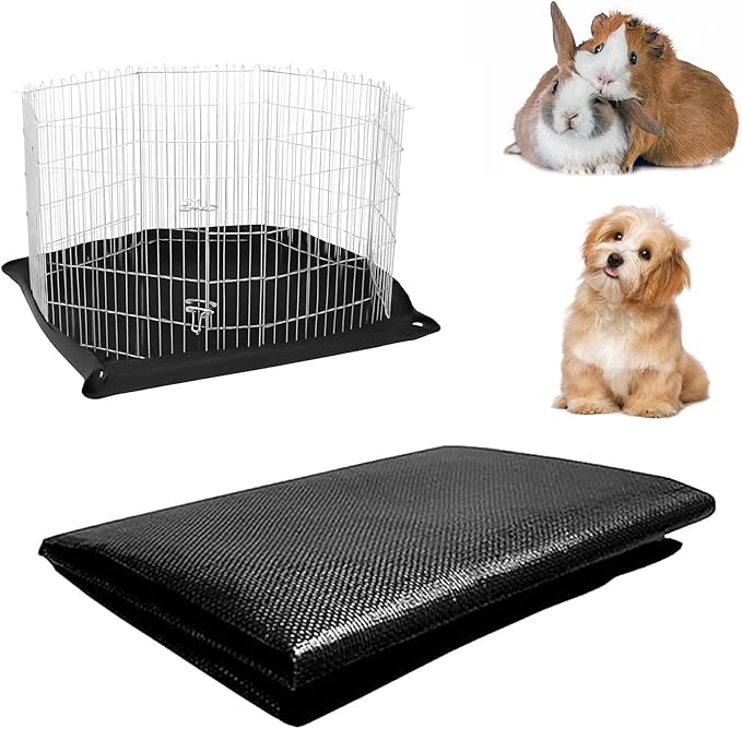 Waterproof Pet Playpen Mat for Rabbits & Guinea Pigs & Dogs – 59"x59" Reusable Floor Protector Liner for Indoor Small Animal Cage, Easy Clean Foldable Bottom Tarp for Playpen & Hutch Use