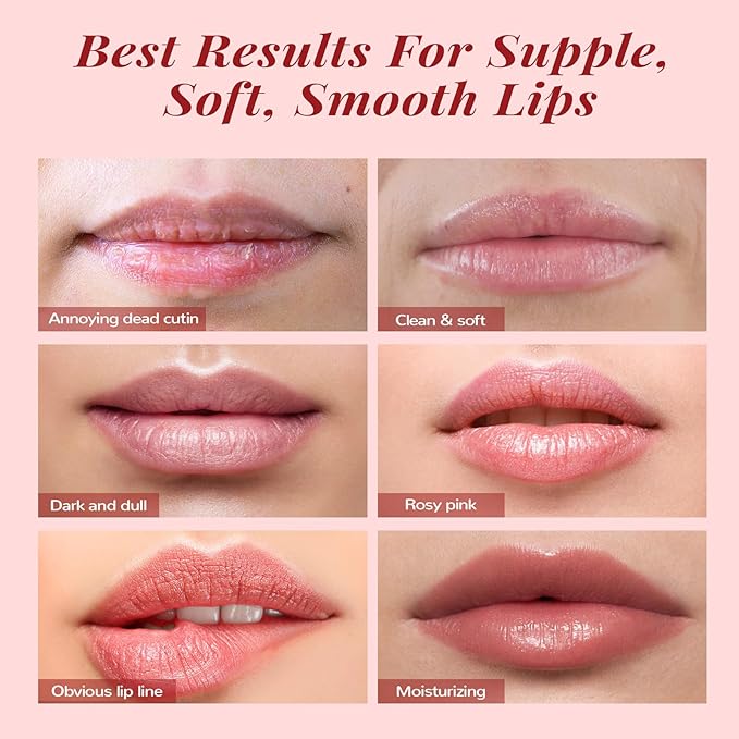 Lip Scrub & Lip Mask Set, Overnight Treatment Lip Care Products, Daily Lip Gift Set for Girls, Moisturize & Nourish, Dry Cracked Lips, Intense Hydration with Vitamin C, Overnight Lip Mask