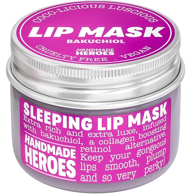 100% Natural Vegan Lip Butter Sleeping Lip Mask, Overnight Lip Moisturizer and Conditioner for Dry Lips Intensive Lip Balm and Lip Therapy Skin Care with Mango butter (Bakuchiol - Collagen Boosting)
