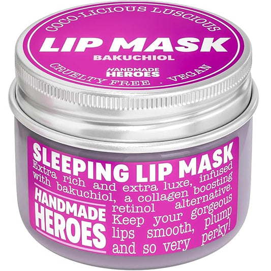100% Natural Vegan Lip Butter Sleeping Lip Mask, Overnight Lip Moisturizer and Conditioner for Dry Lips Intensive Lip Balm and Lip Therapy Skin Care with Mango butter (Bakuchiol - Collagen Boosting)