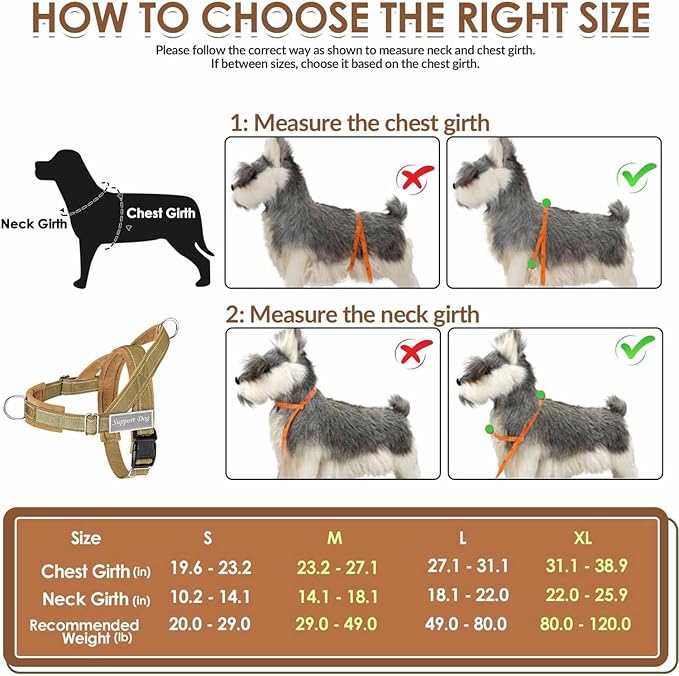 Lukovee No Pull Dog Harness & Leash Set - Heavy Duty Dog Vest Harness with Soft Padded for Medium Large Dogs, Adjustable Reflective Tactical Pet Harness for Easy Walk and Training (XL, Yellow)