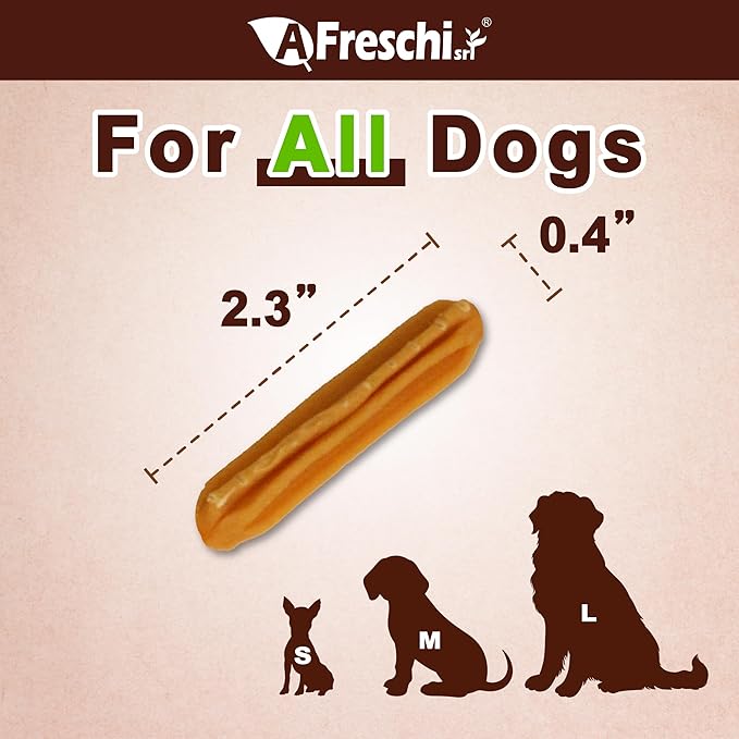Afreschi Chicken Dog Treats, All Natural, Healthy & Easily Digestible, Grain-Free Puppy Chews, Low-Fat, Human Grade Training & Rewards Dog Snacks, Mini Sticks, 24 oz Pack