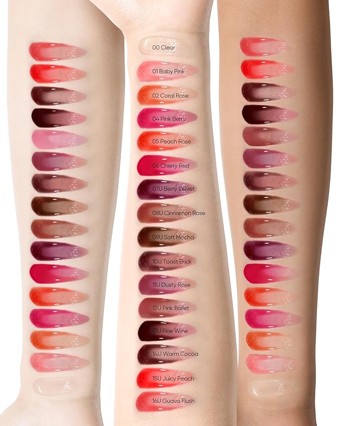 Peptide Brightening Lip Serum, Hydrating & Plumping Tinted Lip Gloss, Moisturizing Lip Balm with Polypeptides & Squalane for Glossy Sheer, Smooth Lips(07U Berry Velvet)