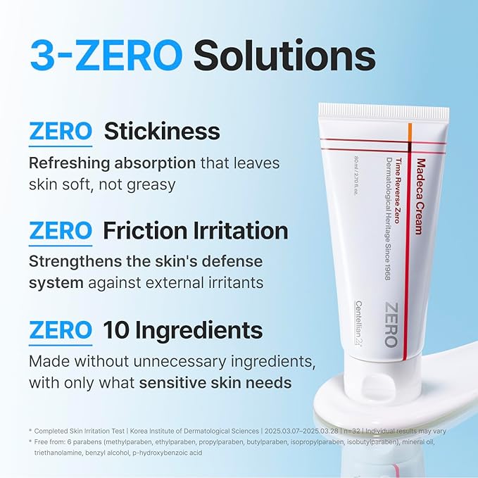 CENTELLIAN 24 Madeca Cream Time Reverse Zero 2.70 fl oz - Lightweight Anti-Aging, Face Moisturizer, Blue Active TECA, Cooling Cica, Firming, Deep Hydration, Barrier Repair, Sensitive, Oily Skin
