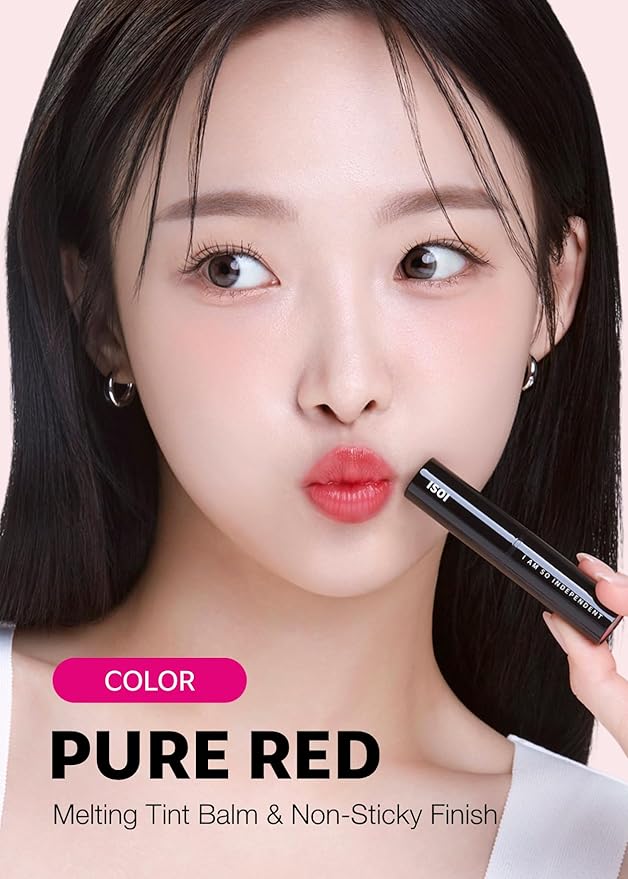 ISOI Bulgarian Rose Lip Treatment Balm (Pure Red) – Hydrating & Tinted Lip Balm for Dry Lips, Korean Skincare (0.18 oz, 5g)