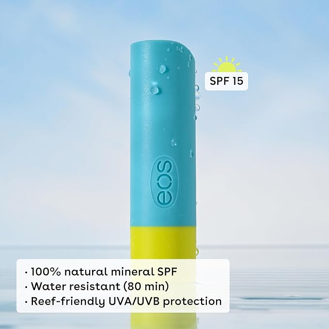 eos Natural SPF 15 Lip Balm- Pineapple Coconut, Daily Protection, Water Resistant, SPF Lip Balm, Sun Care, Sunblock for Lips, 0.14 oz (Pack of 2)