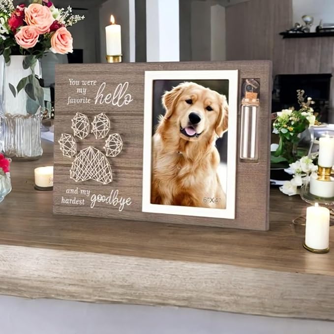 Sympathy Picture Frame - Pet Memorial Gifts for Dogs, Remembrance Photo Frame for Loved Pets, Dog Memorial Gifts for Loss of Dog
