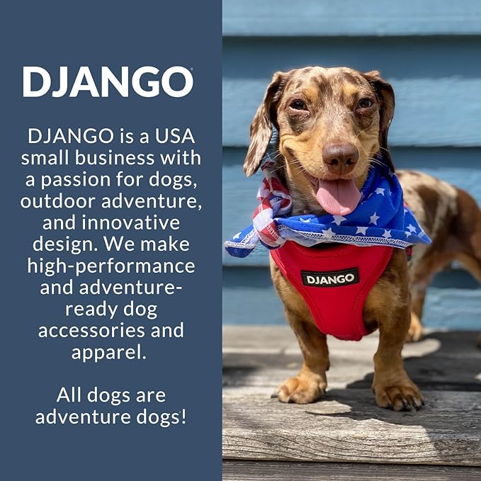 DJANGO Adventure Dog Harness - Stylish Medium Dog Harness for Outdoor Adventures and Everyday Wear - Dandelion Yellow Neoprene Adjustable Harness for Dogs with Reflective Piping and Solid Brass D-ring