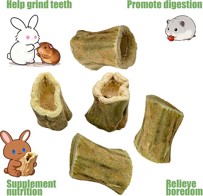 Rabbit Chew Toys Guinea Pig Treats Natural Papaya Wood Chew Sticks for Teeth Bunny Guinea Pig Hamster Chinchilla