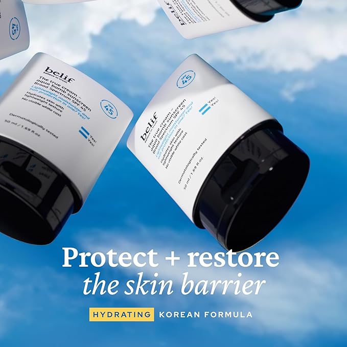 belif Aqua Bomb SPF 45 Hydrating Niacinamide Sunscreen (1.69 fl. oz) - The True Cream PA++++, Daily Broad Spectrum, No White Cast, Weightless & Invisible, Non-Greasy, Korean Skincare | Hydrating, Niacinamide, The True Cream, PA++++, Daily Broad Spectru...