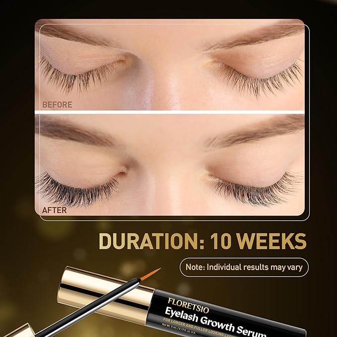 Premium Lash Serum for Eyelash Growth: 5ml Rapid Growth Advanced Eye Lash Serum With Irritation-Free Formulate for Natural Lashes and Eyebrows - Boost, Longer, Thicker, Fuller Lashes