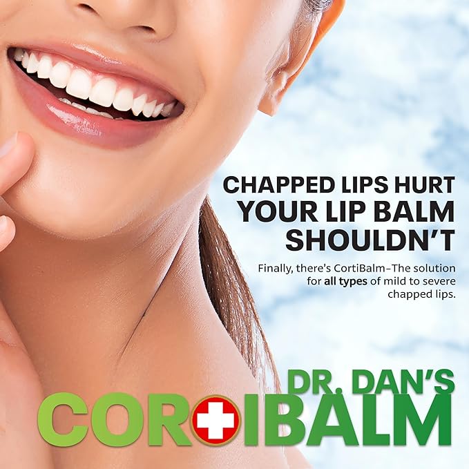Dr. Dan's Cortibalm Jars-3 Pack- for Dry Cracked Lips - Healing Lip Balm Jar for Severely Chapped Lips - Designed for Men, Women and Children -