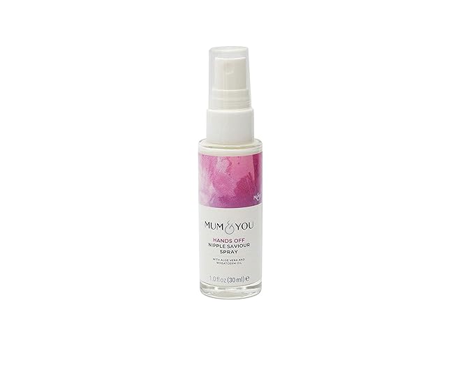 MUM & YOU Hands Off Nipple Savior Spray w/Aloe Vera & Wheatgerm Oil, Eco-Friendly, Pregnancy Safe, Dermatologist Tested, Suitable for Sensitive Skin, Vegan & Cruelty Free, 1 oz, 1 ea.