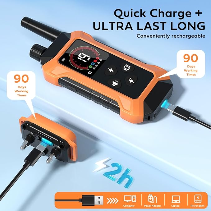 Shock Collar for Dogs (5–150Lbs) 4400FT IPX7 Waterproof Dog Training Collar with Remote Control 5 Training Modes Rechargeable Electric Dog Collar with Light, E collar for Puppy Small Medium Large Dogs