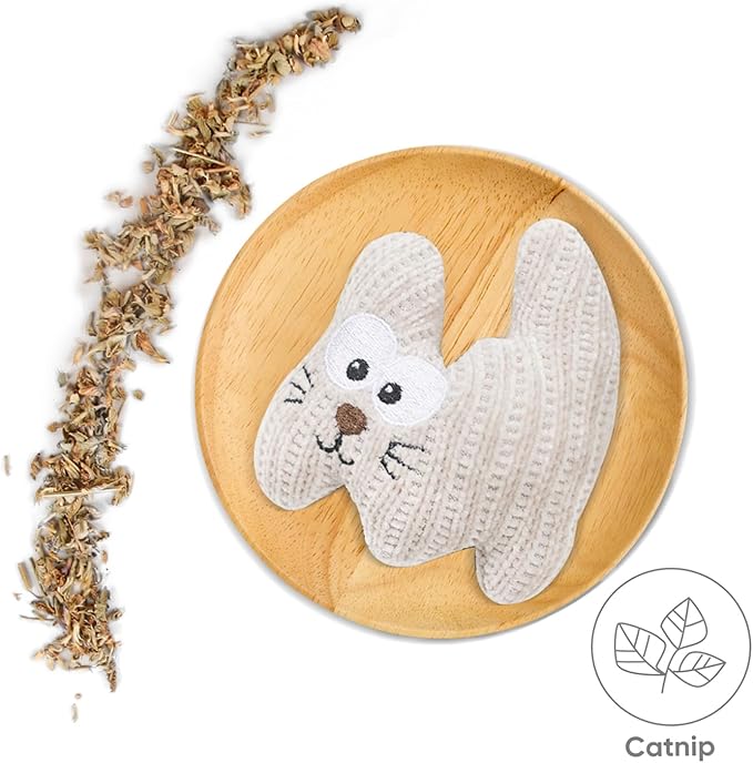 Catnip Toy for Cats & Kittens, 2Pcs Plush Rope Cat Chew Toy with Bell, Bite Resistant Catnip Toys Cat Teething Toy (Animal Shapes)