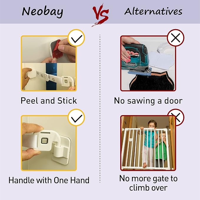 Adjustable Door Strap and Latch, Textile Cat Door Latch to Keep Dog Out of Litter Box, Economical Alternative of Pet Gates and Interior Cat Door, Magnetic with Stopper 2 Packs