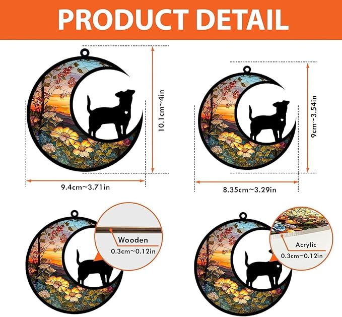 Nazenti Personalized Dog Memorial Suncatchers, Custom Dogs Memorial Ornament, Loss of Pet Hanging Ornaments, Sympathy Gift, Pet Remembrance Gifts for Christmas Tree, Pets Lovers