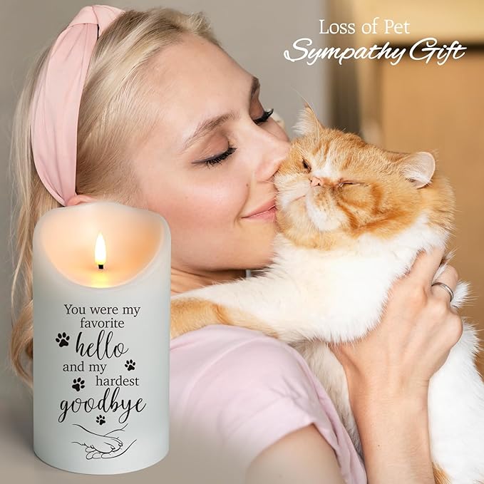 Dog Memorial Gifts for Loss of Dog Sympathy Gift, Sympathy Candle for Cat, Condolence Present for Pet Lovers, Friends to Remember Doggie, Marking Bereavement and Grief(4" x 7")