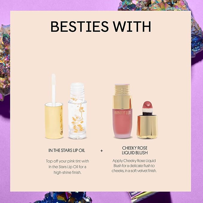Winky Lux Aurora Glimmer Balm – Nourishing pH Lip Balm with Color Changing Mauve Tint, Hydrating Ceramides Soften and Hydrates Lips, Coconut Scent