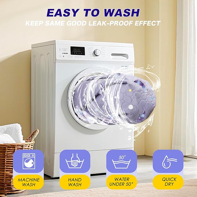 Washable Pee Pads for Dogs, 2 Pack Reusable Puppy Pads, Super Absorbent & Leakproof Dog Pads, Anti-Slip Dog Pee Pads for Puppy Training & Incontinence, Leaf Pattern, 36"x54"