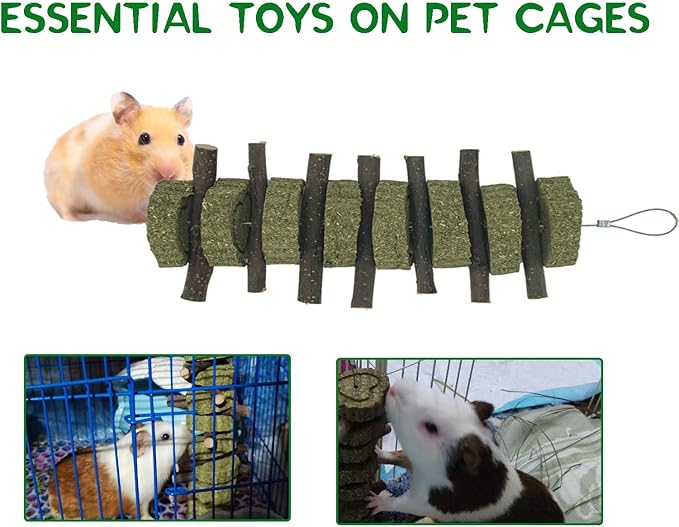 Generic Rabbit Bunny Treat Hamster Chew Toys Grass Cakes Heart Shaped Chew Toys Pets Treats for Bunny Rabbits Hamster Chinchilla Guinea Pigs 2Pcs