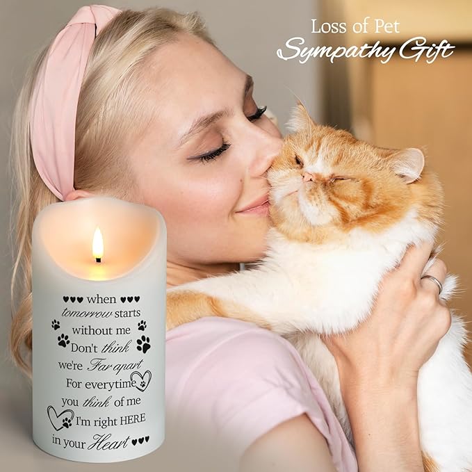 Dog Memorial Gifts for Loss of Dog Sympathy Gift, Sympathy Candle for Cat, Condolence Present for Pet Lovers, Friends to Remember Doggie, Marking Bereavement and Grief(4" x 7")