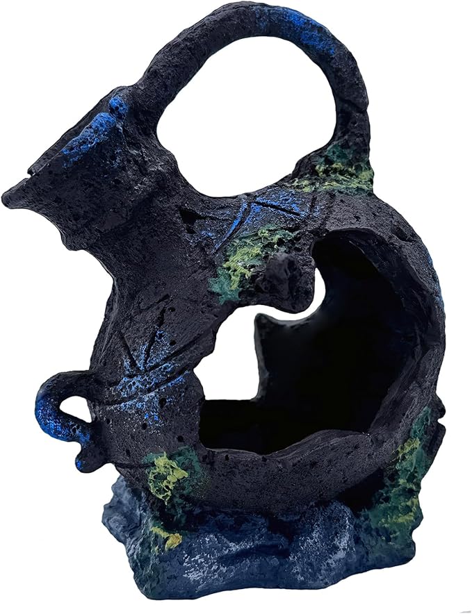 Aquarium Decoration - Fish Tank Cave Decoration Accessories Resin Classical Ceramic Jar Ornaments Betta Fish, Shrimp, Cichlid Rest, Entertainment, and Breeding Spacious Hide and Play Place