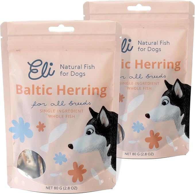 Eli Baltic Herring – A Natural, Protein-Packed Dog Treat Made from Whole Small Fish, Rich in Omega-3, Ideal as a Flavorful Snack or Meal Topper, Single Ingredient, Grain Free, Air Dried – 2 Pack