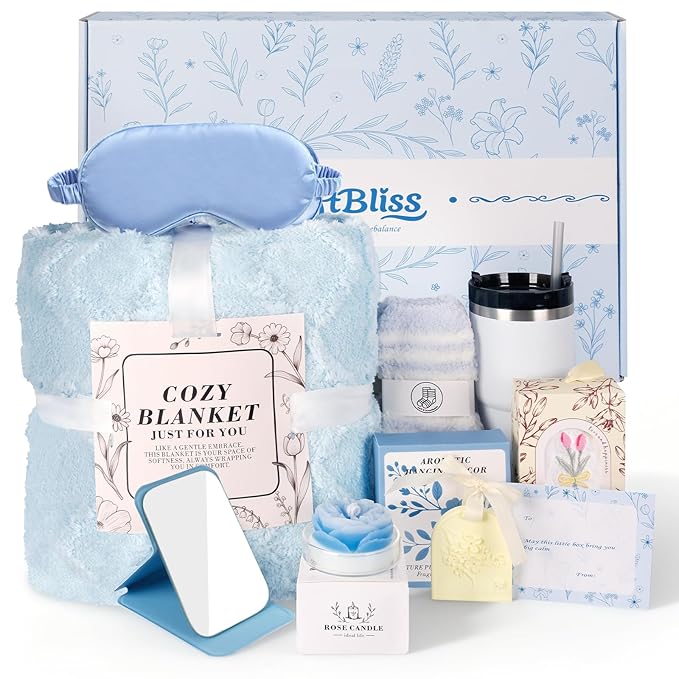 Spa Gift Baskets For Women, Self Care Gift Basket, Comfort Baskets For Women, Get Better Soon Care Package , Birthday Gifts For Girls, Hug In A Box Sympathy, Stress Relief Gifts For Men