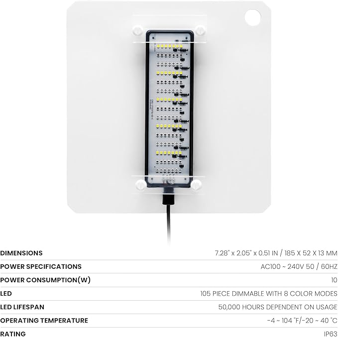 Ultum Nature Systems Refugium Light - Small Customizable Submersible Aquarium LED Lamp w/Inline Timer, Full Spectrum Grow for Chaeto Macro Algae Saltwater Reef Tanks - Magnetized
