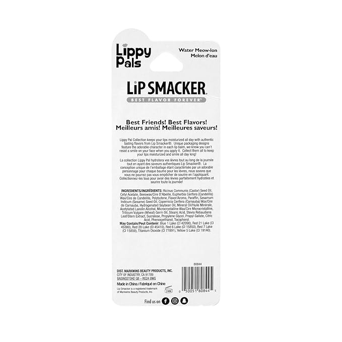Lip Smacker Lip Balm, Kitten Water-Meow-Lon, 0.14 Ounce (80844) (Pack of 2)