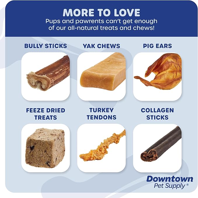 Downtown Pet Supply USA-Made 6", 8 Oz. Jumbo Bully Sticks for Large Dogs - Rawhide Free Dog Chews Long Lasting and Non-Splintering - Single Ingredient, Low Odor Bully Sticks for Medium Dogs