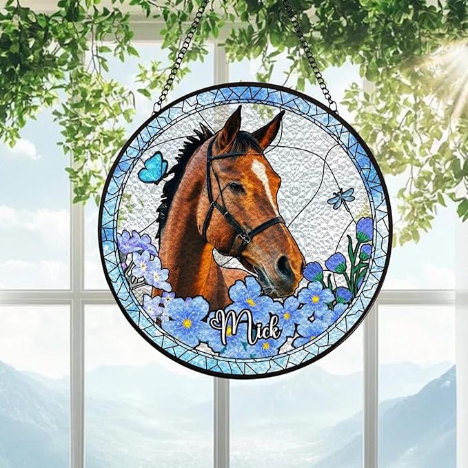 Custom Dog Portrait Stained Glass Suncatcher, Pet Memorial Stained Glass Photo Suncatcher, Staineds Glass Dog Memorial, Loss of Dogs Sympathy Gift Personalized, Pet Loss Gifts /12