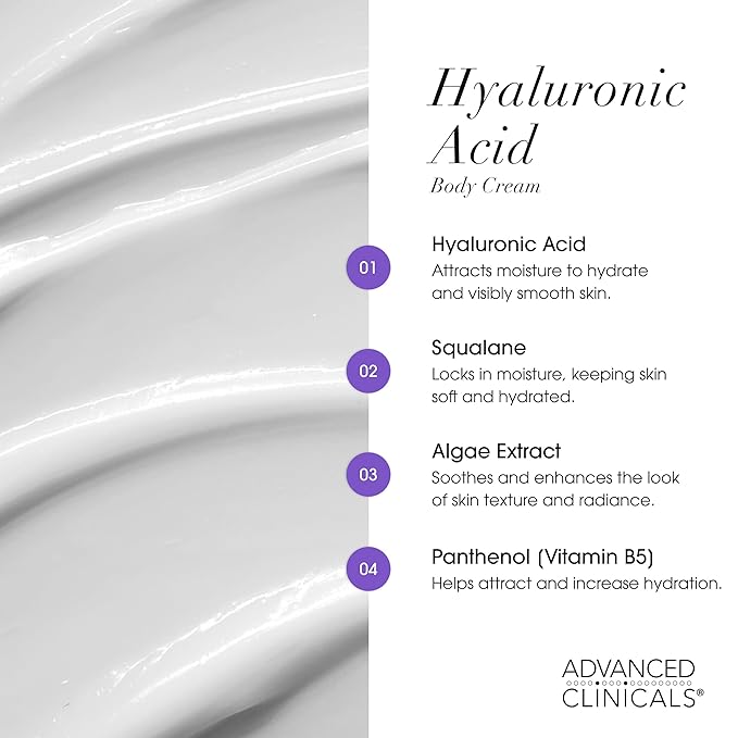 Advanced Clinicals Retinol Body Cream + Hyaluronic Acid Moisturizer 2pc Skincare Set | Face Cream & Body Lotion For Women & Men Helps Improve Appearance Of Crepey Skin, Dry Skin, & Wrinkles, 2pc